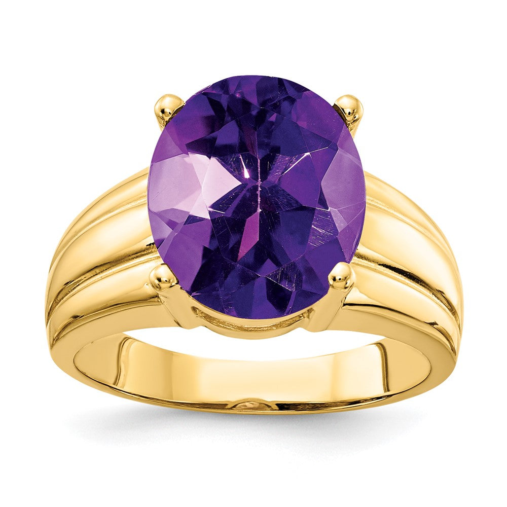 14k 12x Oval Amethyst ring