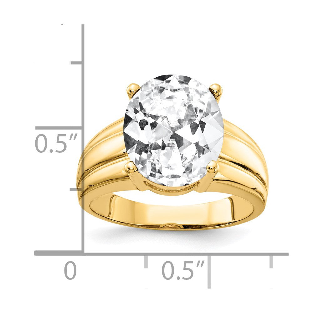 14k 12x Oval Cubic Zirconia Ring