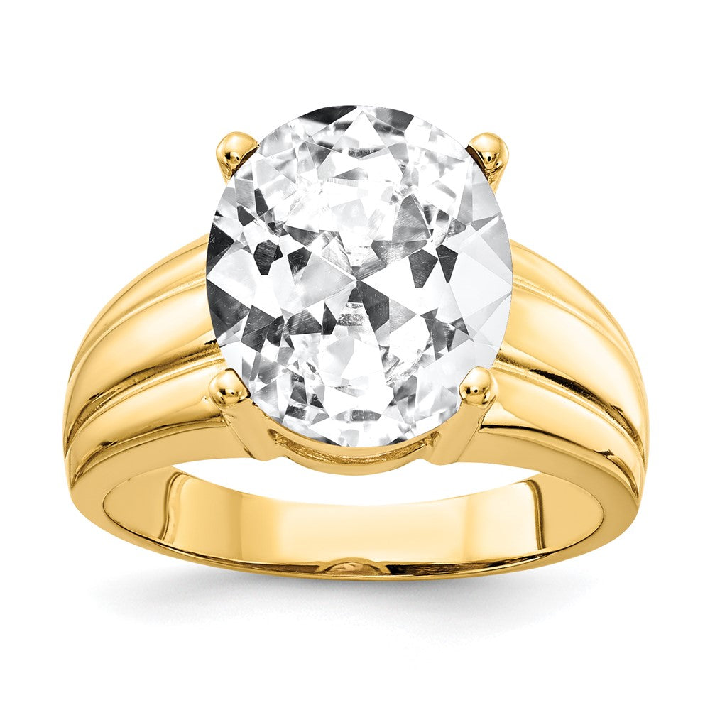 14k 12x Oval Cubic Zirconia Ring