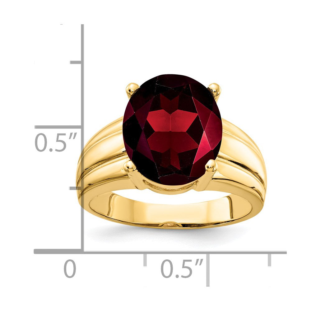 14k 12x Oval Garnet ring