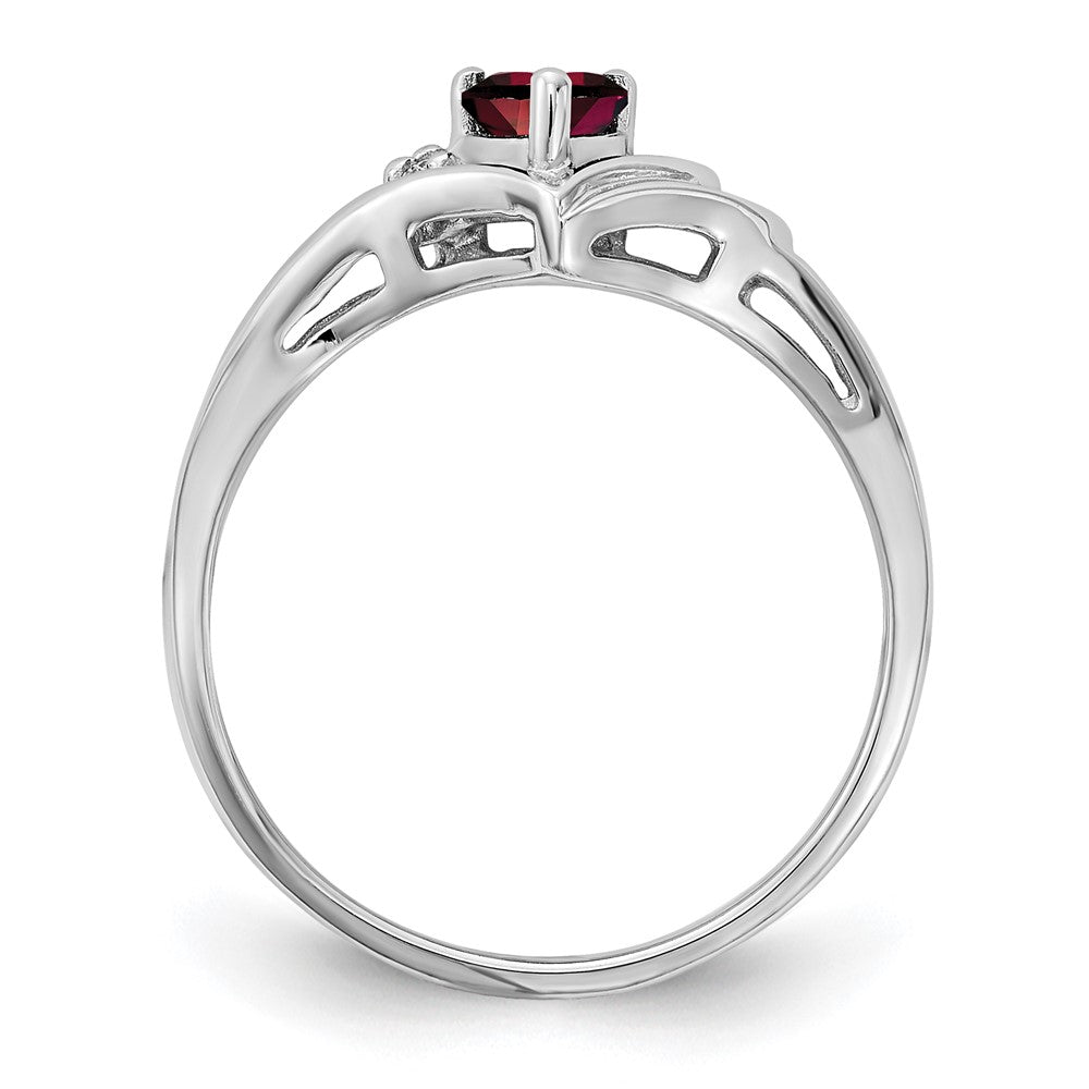 14k White Gold Holds 1- Diamond and Heart Gemstone Ring Mounting