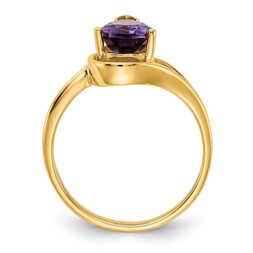 14k 9x Pear Amethyst ring