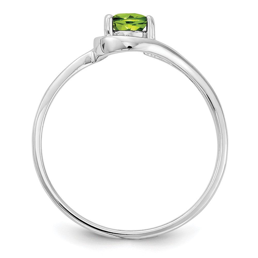 14k White Gold 6x Pear Peridot ring