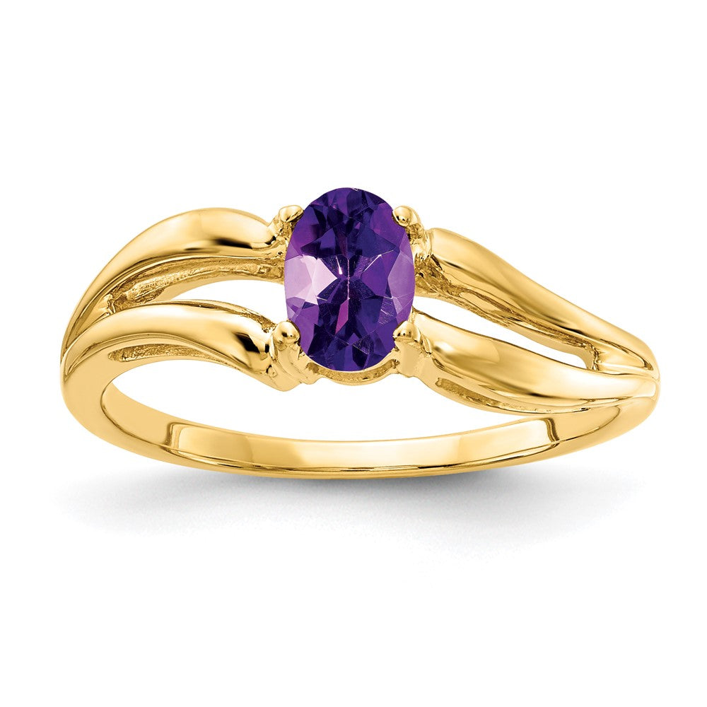 14k 6x Oval Amethyst ring