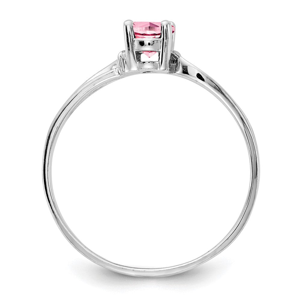 14k White Gold 6x Oval Pink Tourmaline Ring
