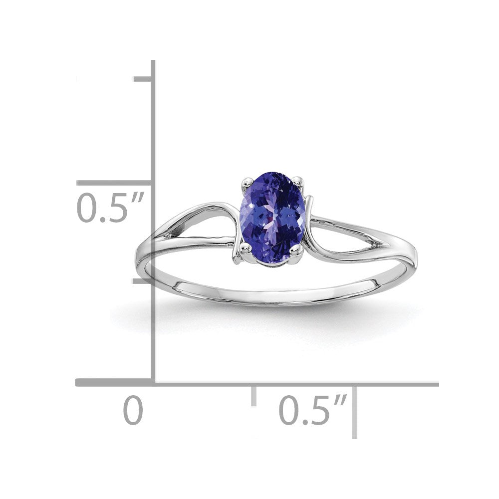 14k White Gold 6x Oval Tanzanite ring