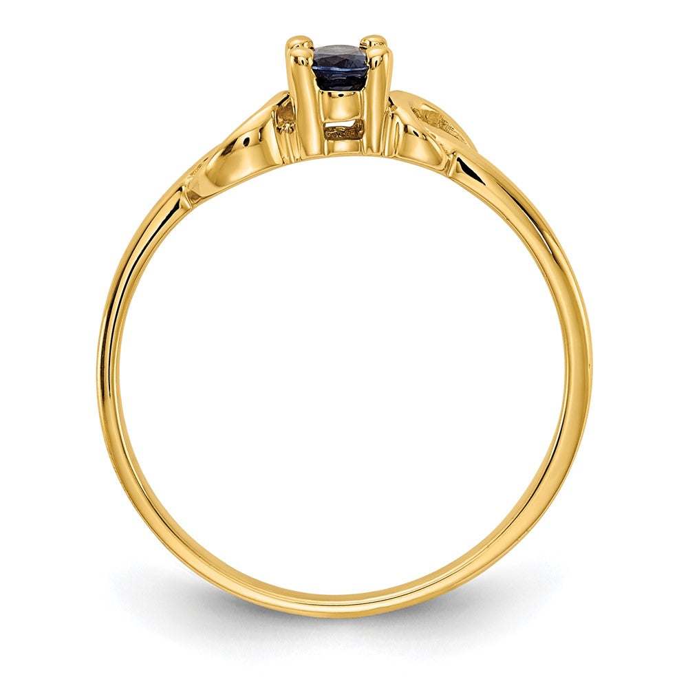 14k 5x Oval Blue Sapphire Knot Ring