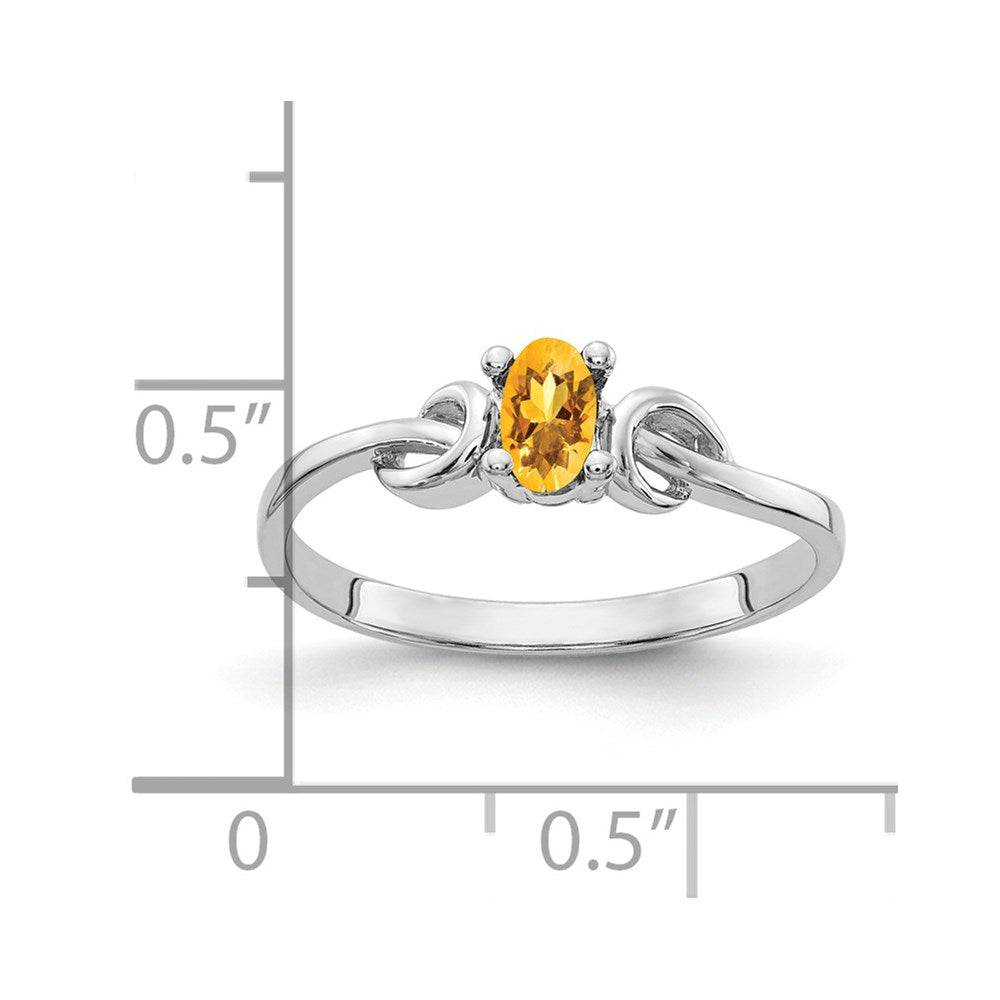 14k White Gold 5x Oval Citrine ring