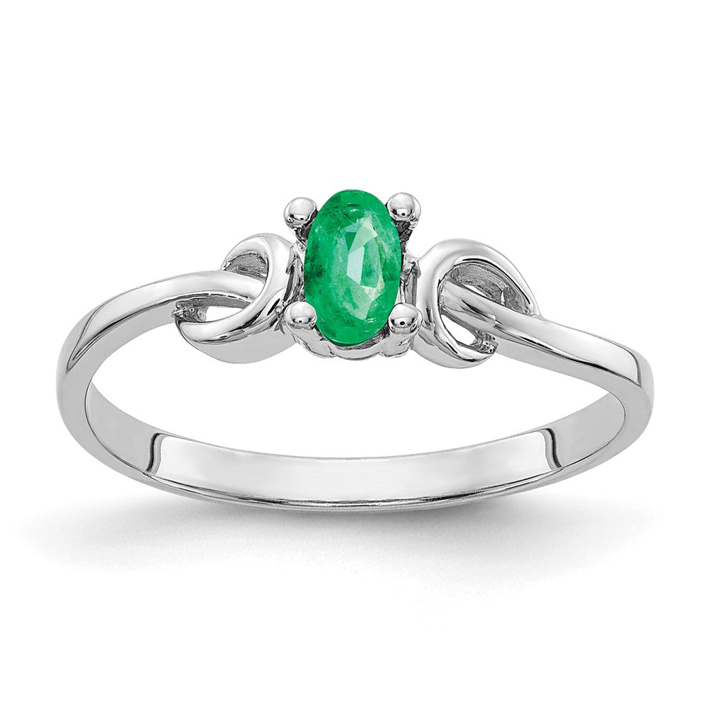 14k White Gold 5x Oval Emerald ring