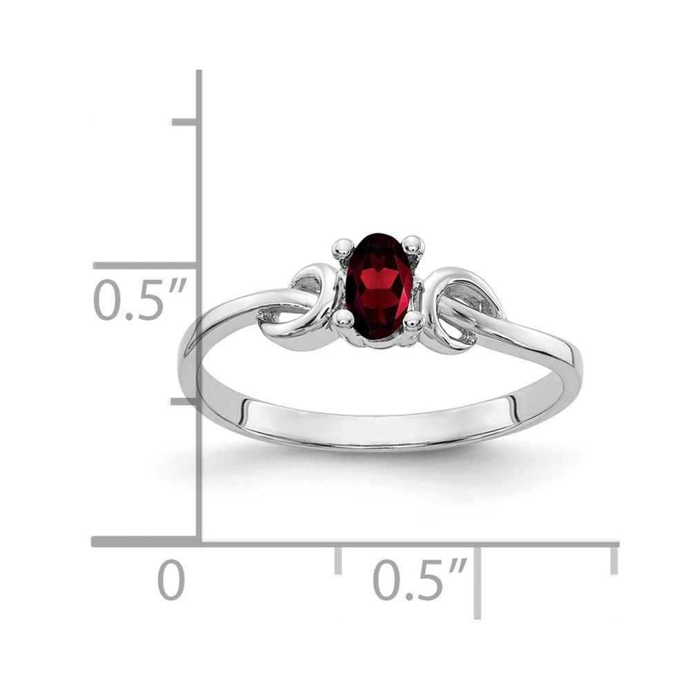 14k White Gold 5x Oval Garnet ring