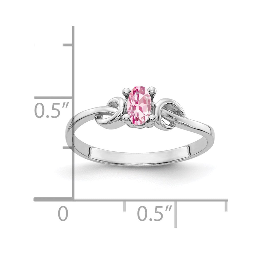 14k White Gold 5x Oval Pink Tourmaline Knot Ring