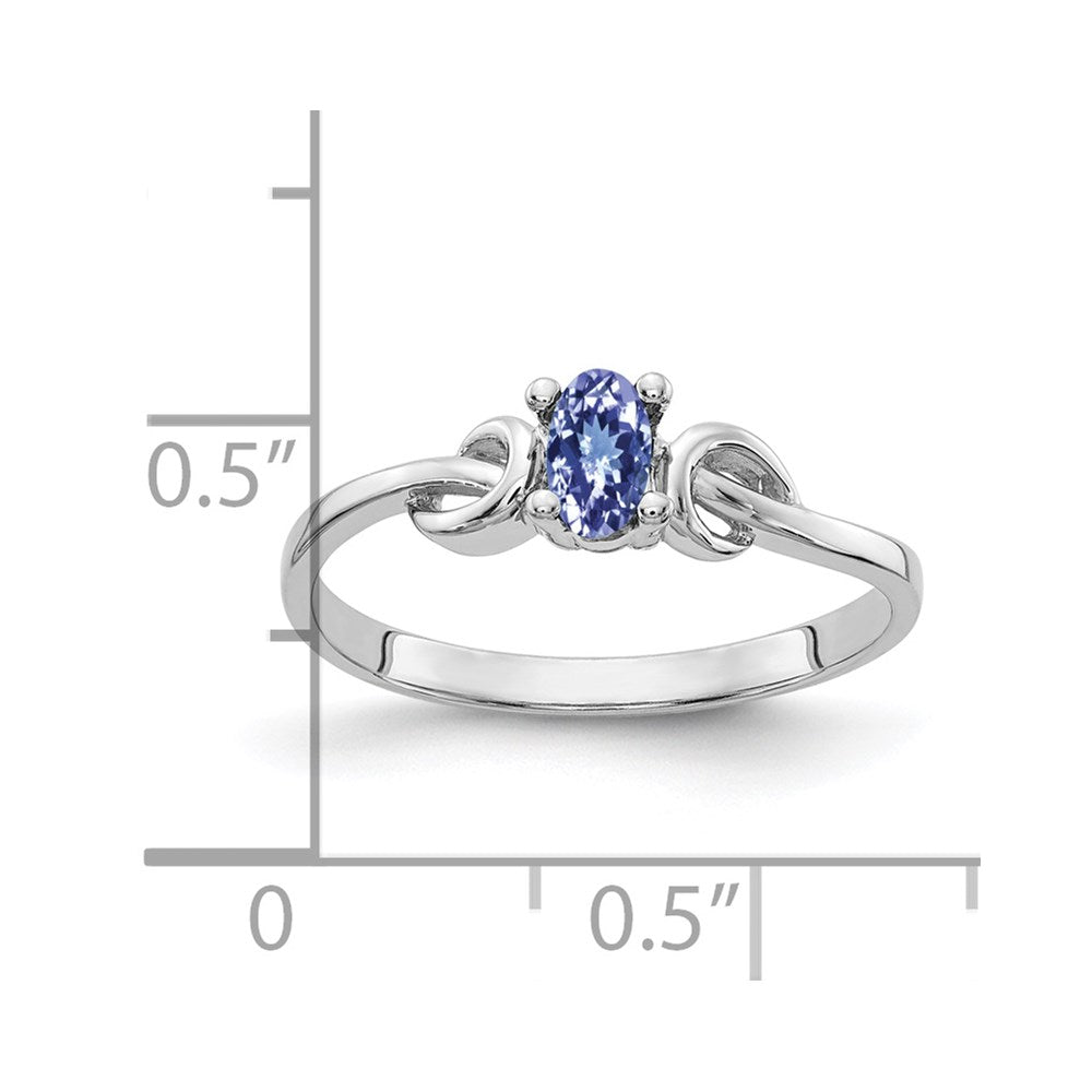 14k White Gold 5x Oval Tanzanite Knot Ring
