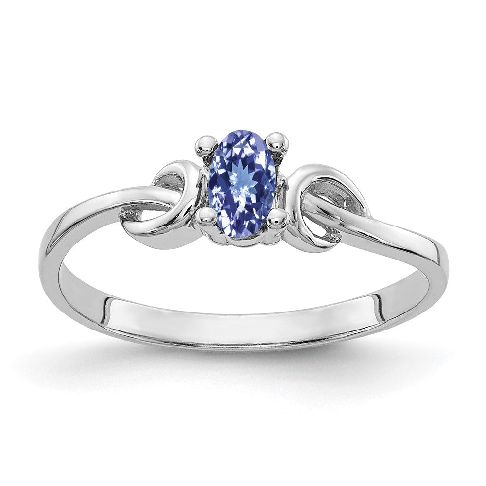14k White Gold 5x Oval Tanzanite Knot Ring