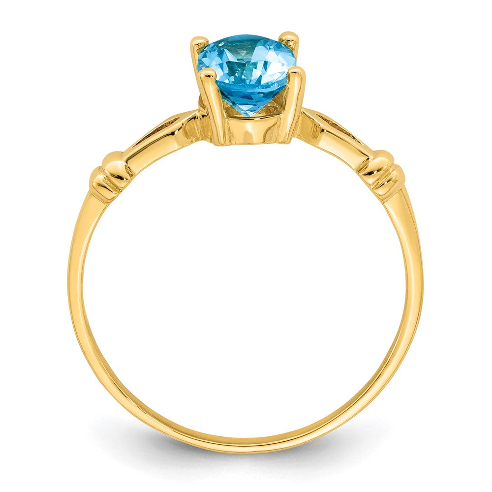 14k 7x Oval Blue Topaz ring