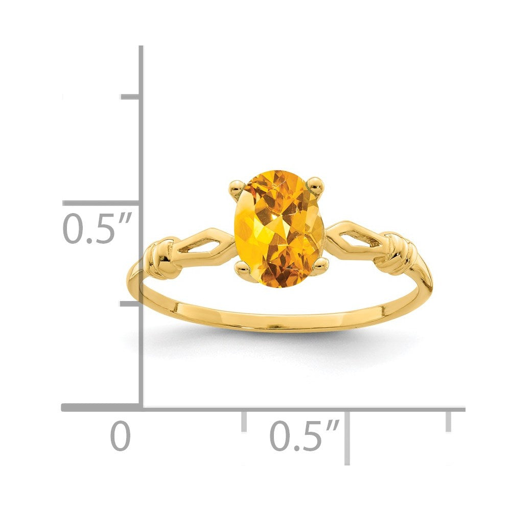 14k 7x Oval Citrine ring