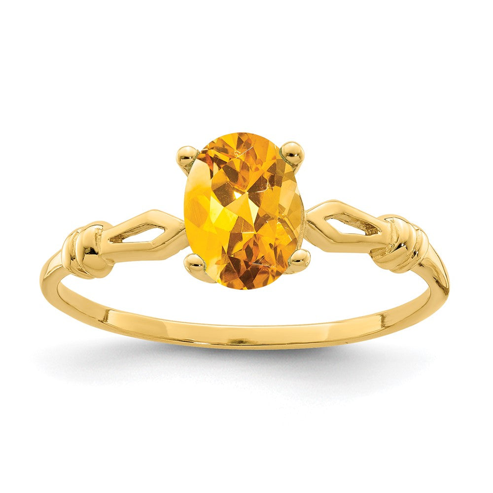 14k 7x Oval Citrine ring