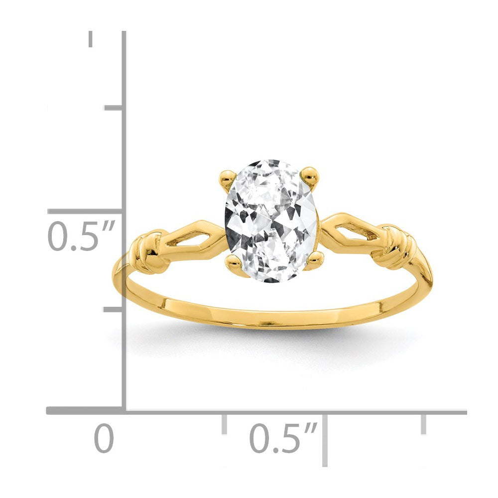 14k 7x Oval Cubic Zirconia Ring