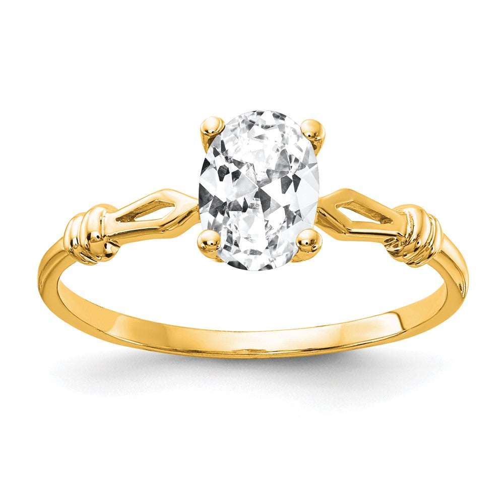 14k 7x Oval Cubic Zirconia Ring
