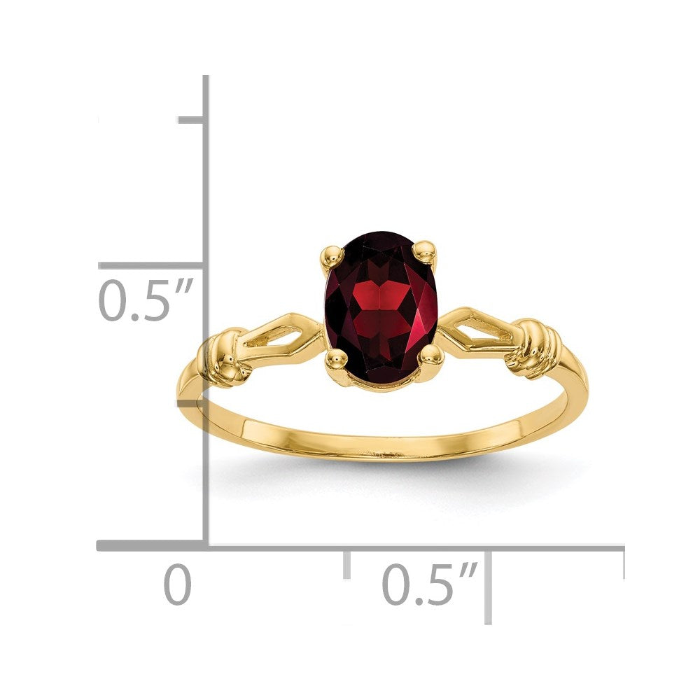 14k 7x Oval Garnet ring