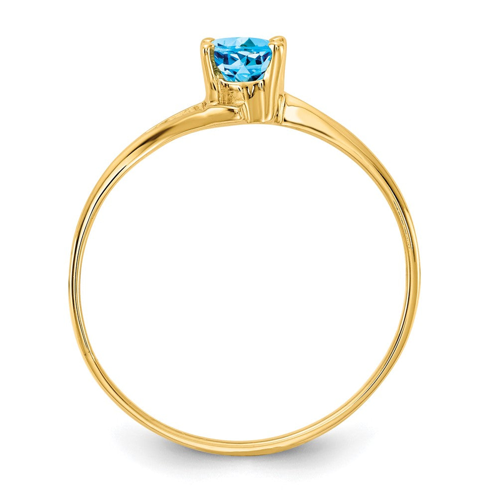 14k 6x Oval Blue Topaz ring