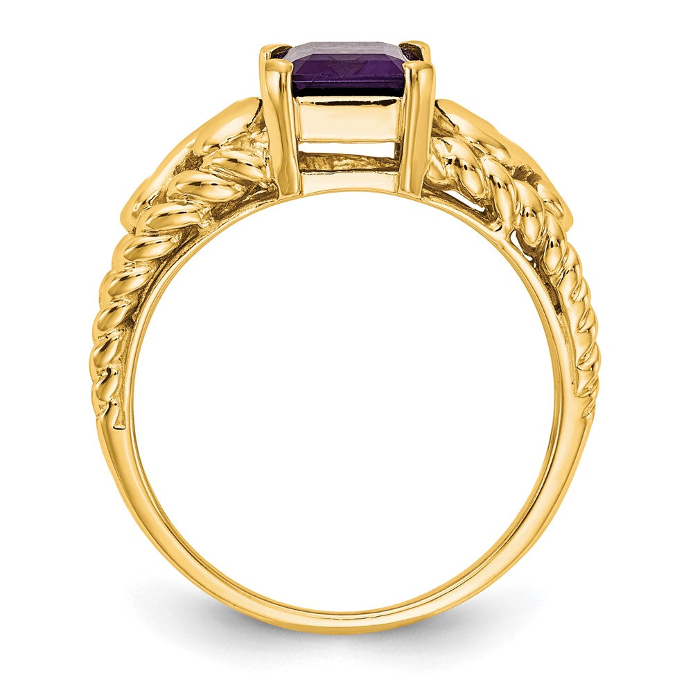 14k 8x Emerald Cut Amethyst ring