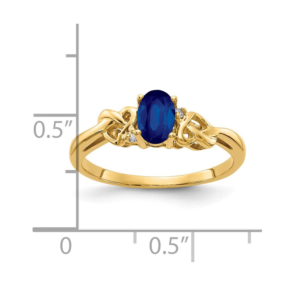 14k 6x Oval Sapphire A Diamond ring