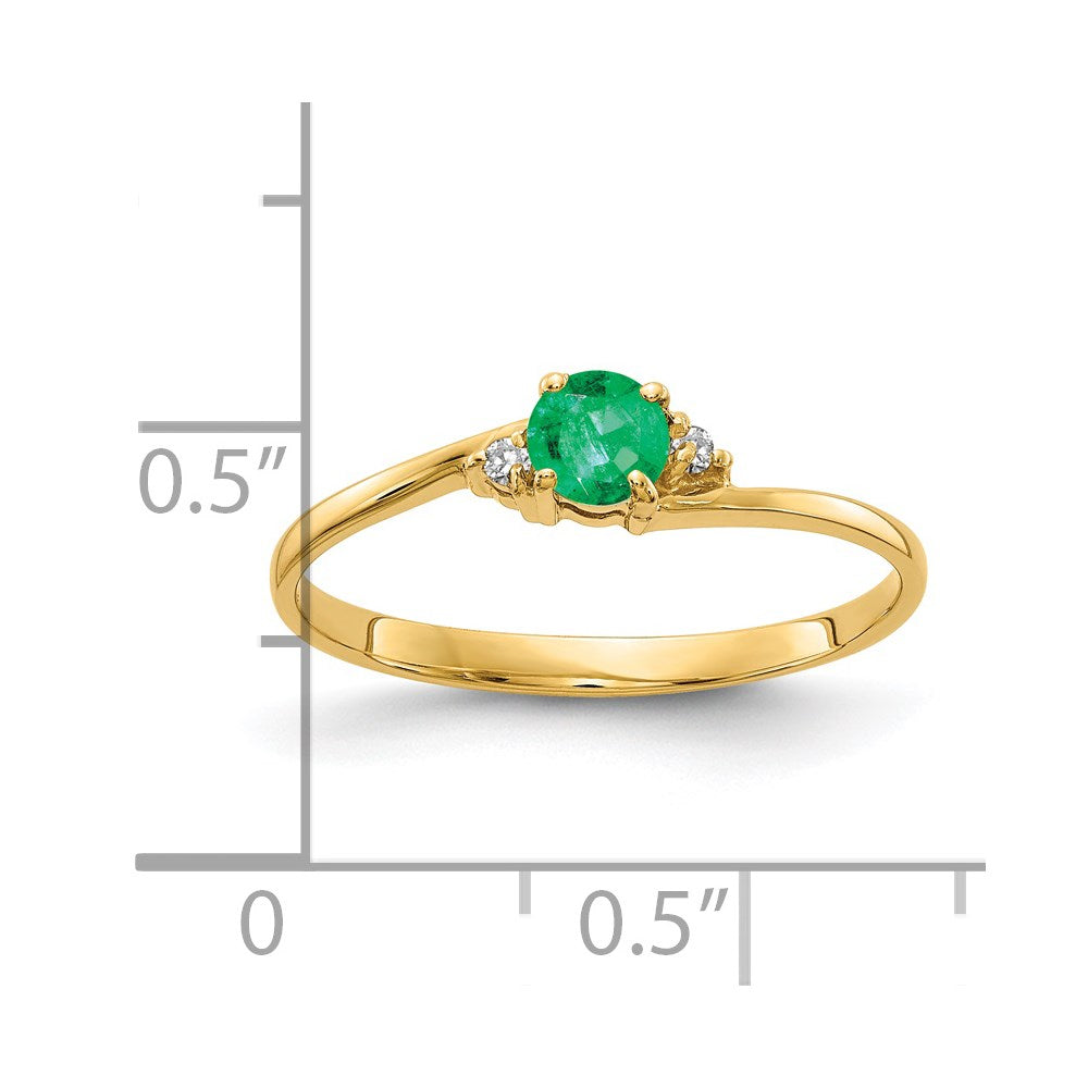 14k Emerald AA Diamond ring