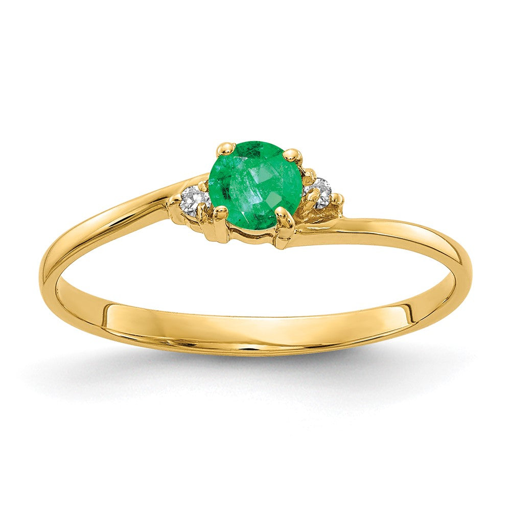 14k Emerald AA Diamond ring