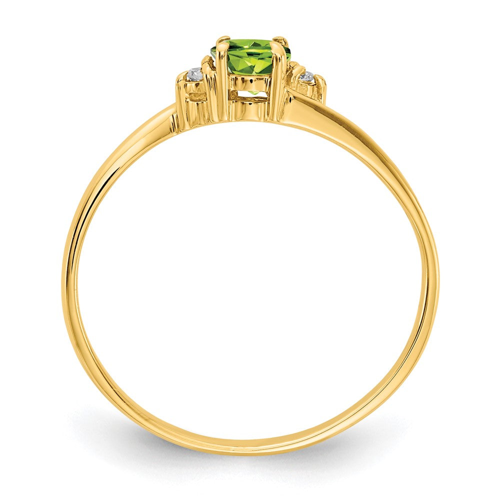 14k Peridot A Diamond ring