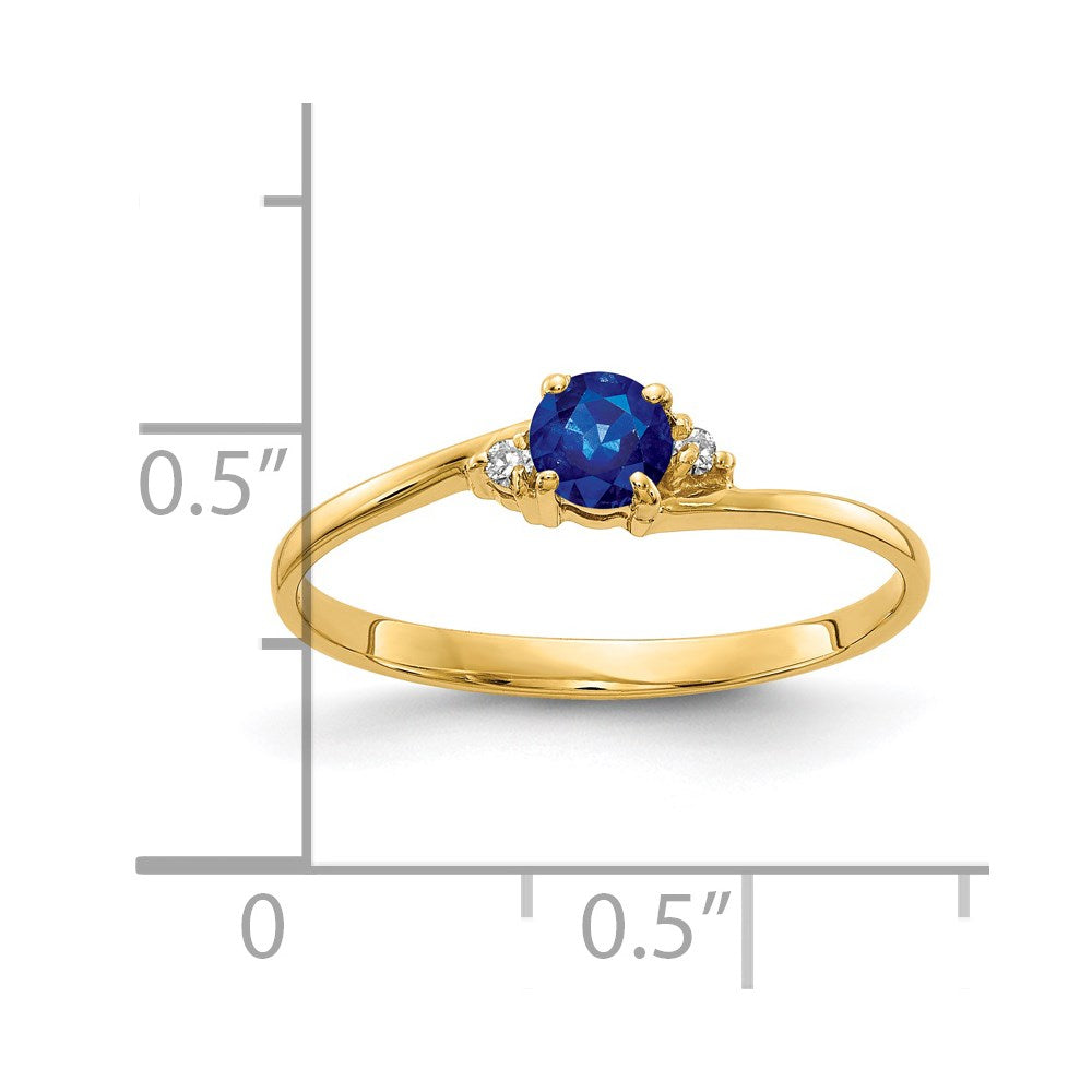 14k Sapphire A Diamond ring