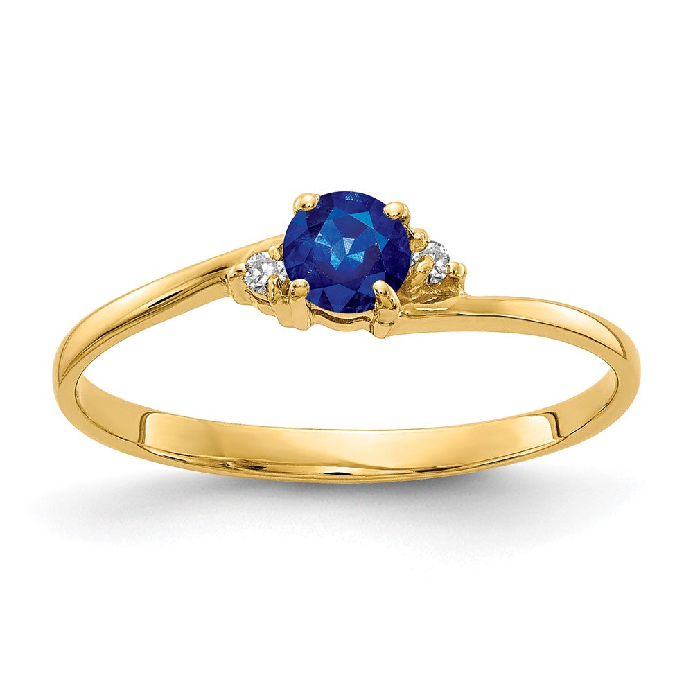 14k Sapphire A Diamond ring