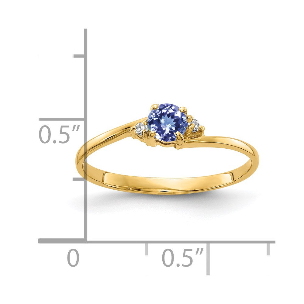 14k Tanzanite A Diamond ring