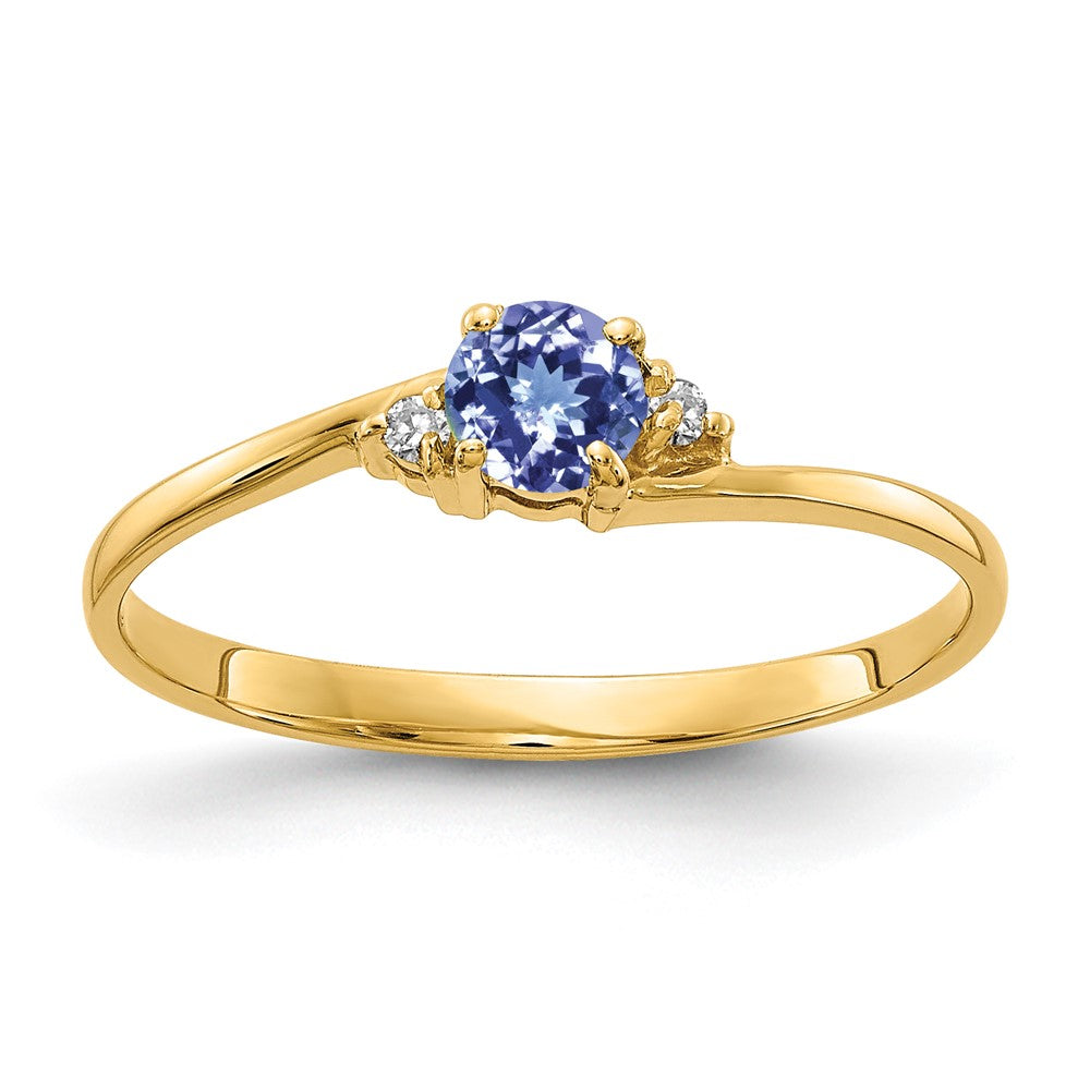 14k Tanzanite A Diamond ring