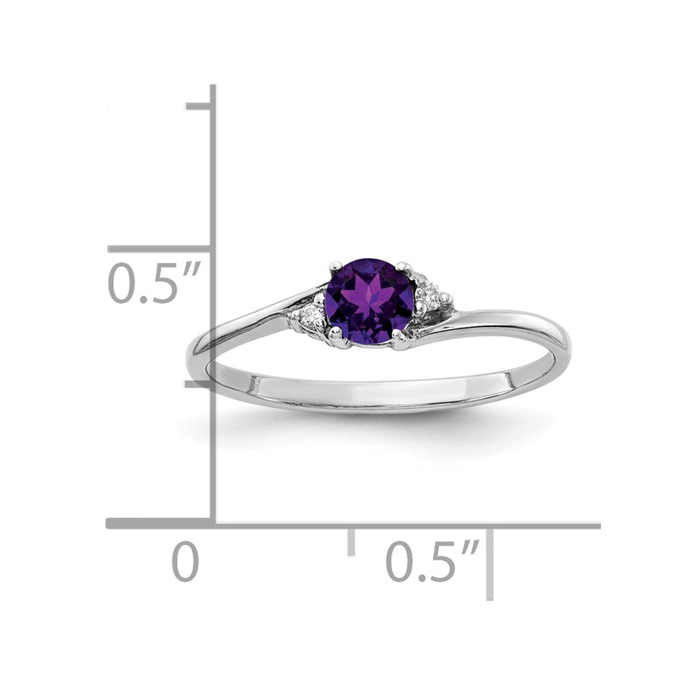 14k White Gold Amethyst AA Diamond ring