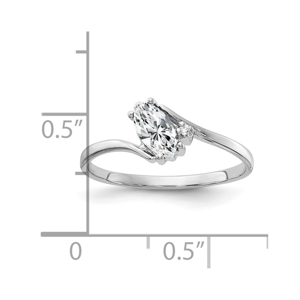 14k White Gold 7x Marquise Cubic Zirconia AAA Diamond ring