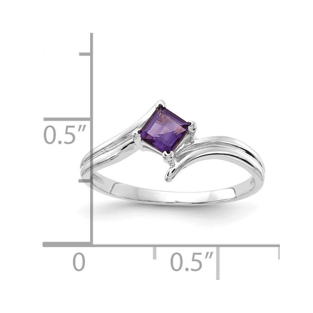 14k White Gold Princess Cut Amethyst ring