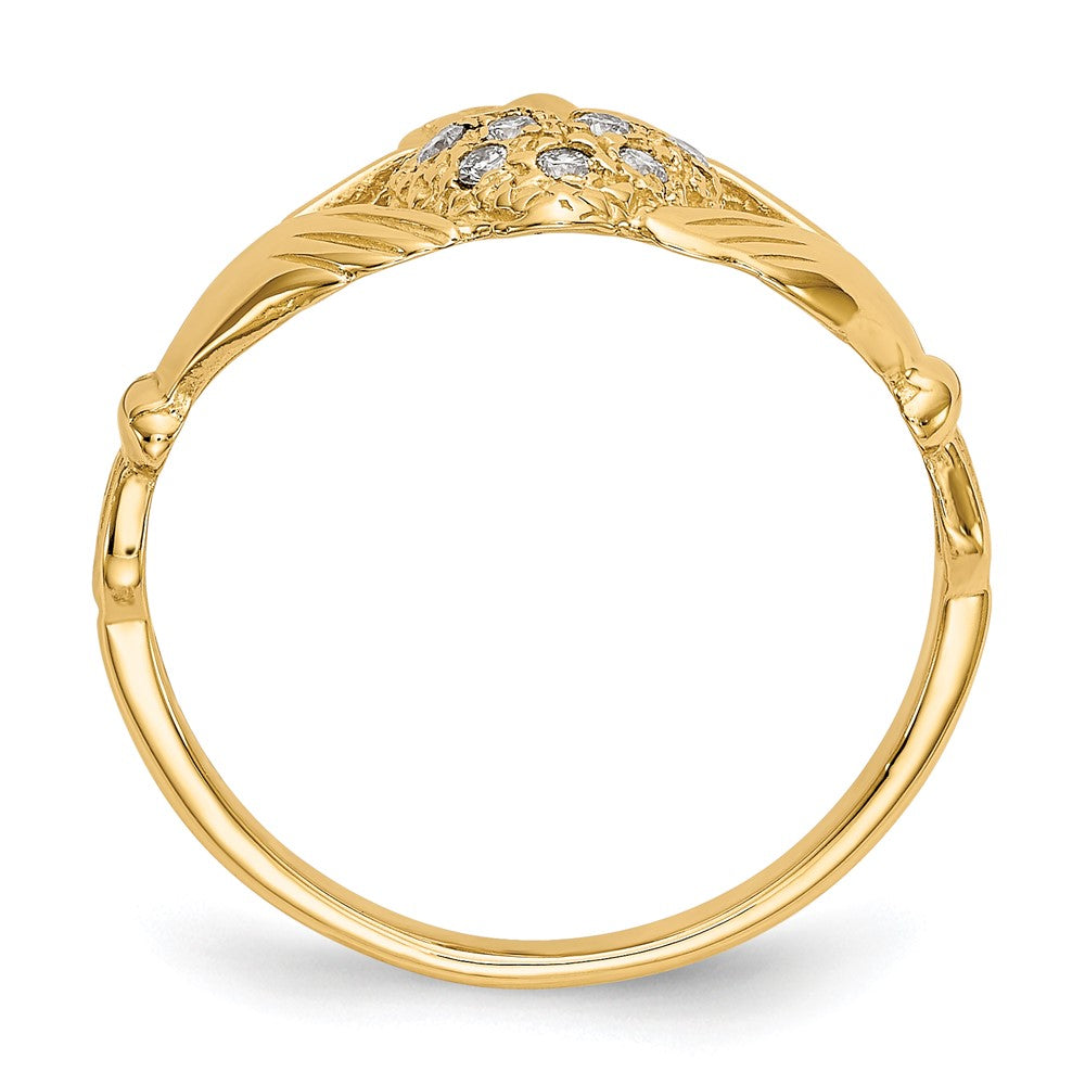 14k 1/10 carat AA Diamond Claddagh Ring
