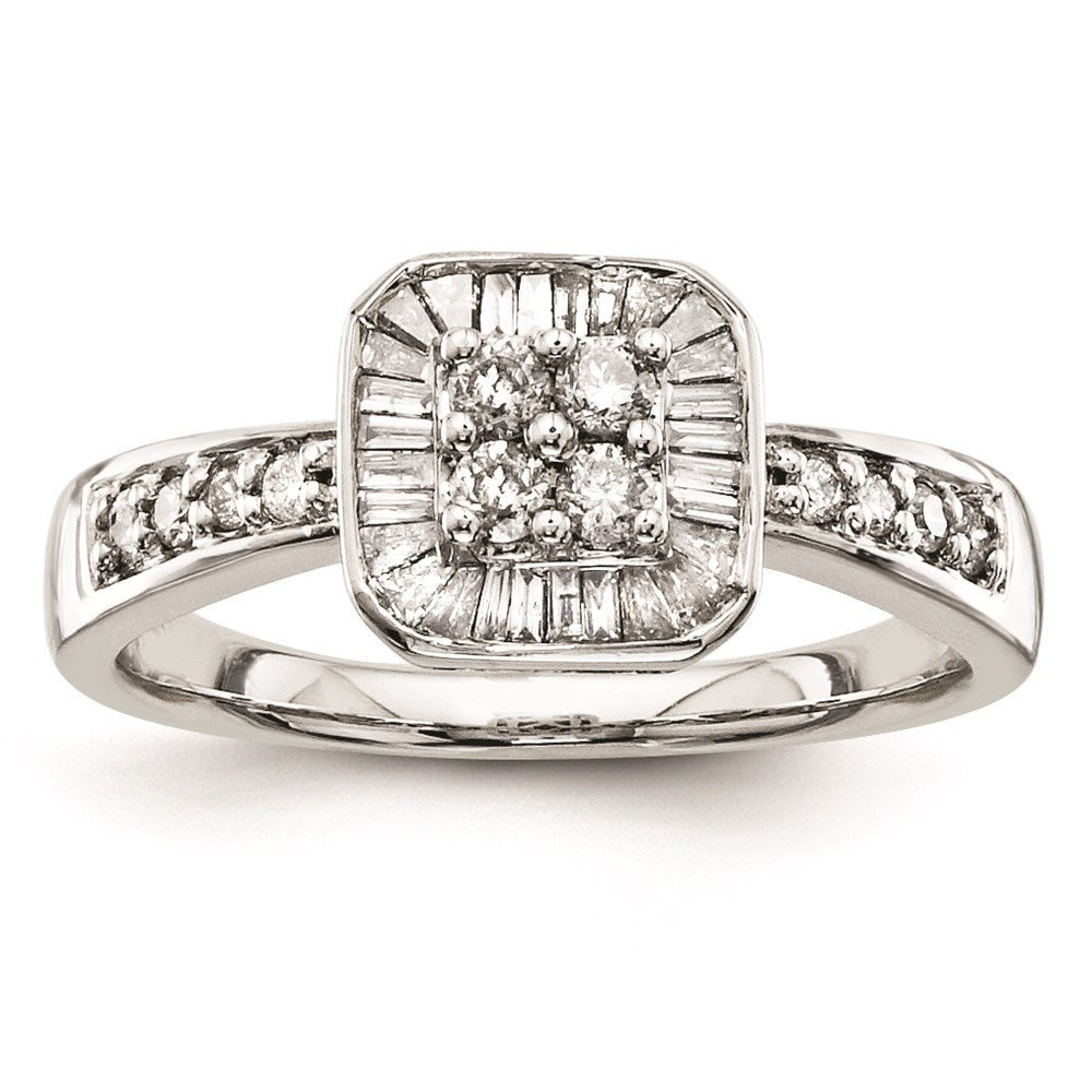 14k White Gold Diamond Engagement Ring