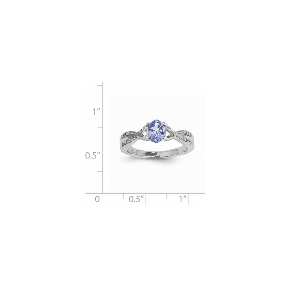 14k White Gold Tanzanite and Diamond Ring