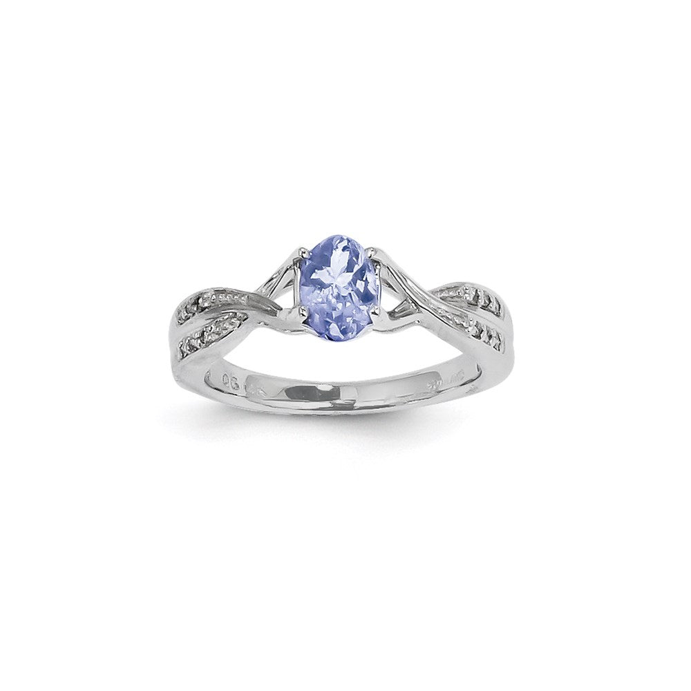 14k White Gold Tanzanite and Diamond Ring