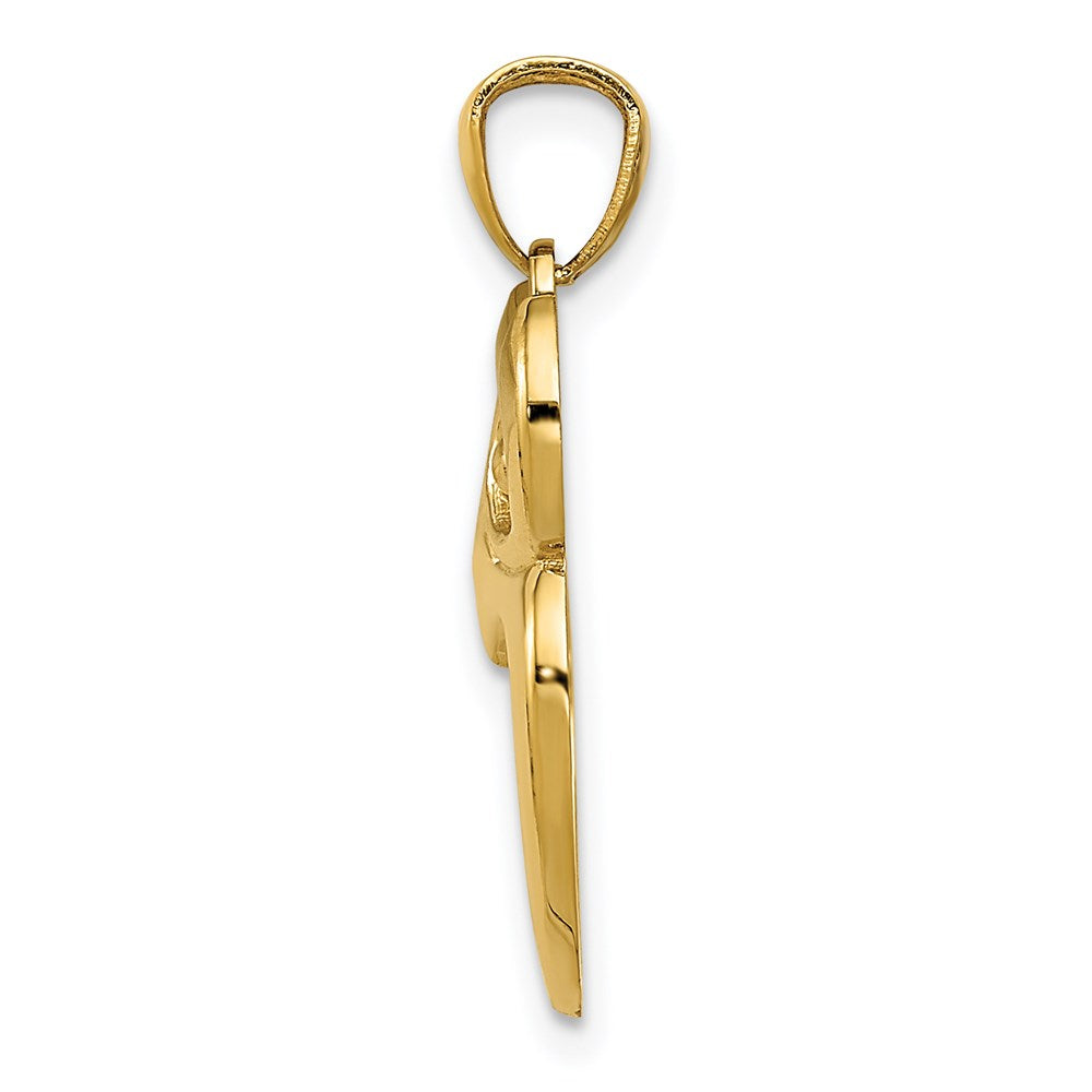 14k Polished Cut-out Owl Pendant