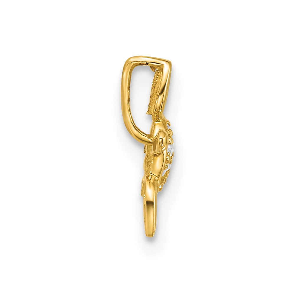 14k CZ Sea Turtle Chain Slide