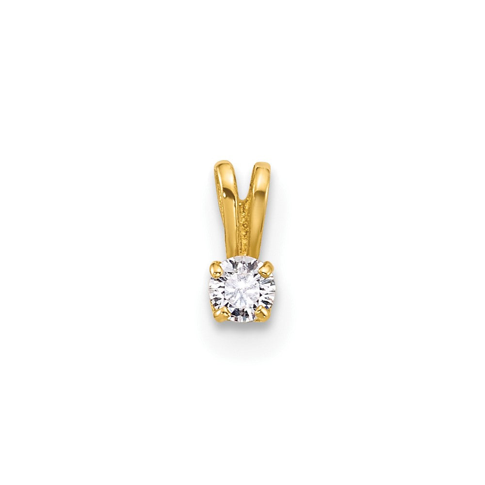 14k Childrens Tiny CZ Pendant