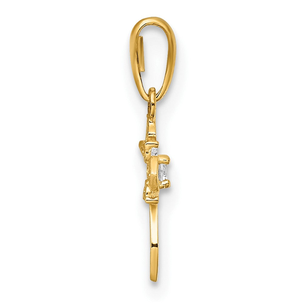 14k Fancy CZ Cross Childrens Pendant