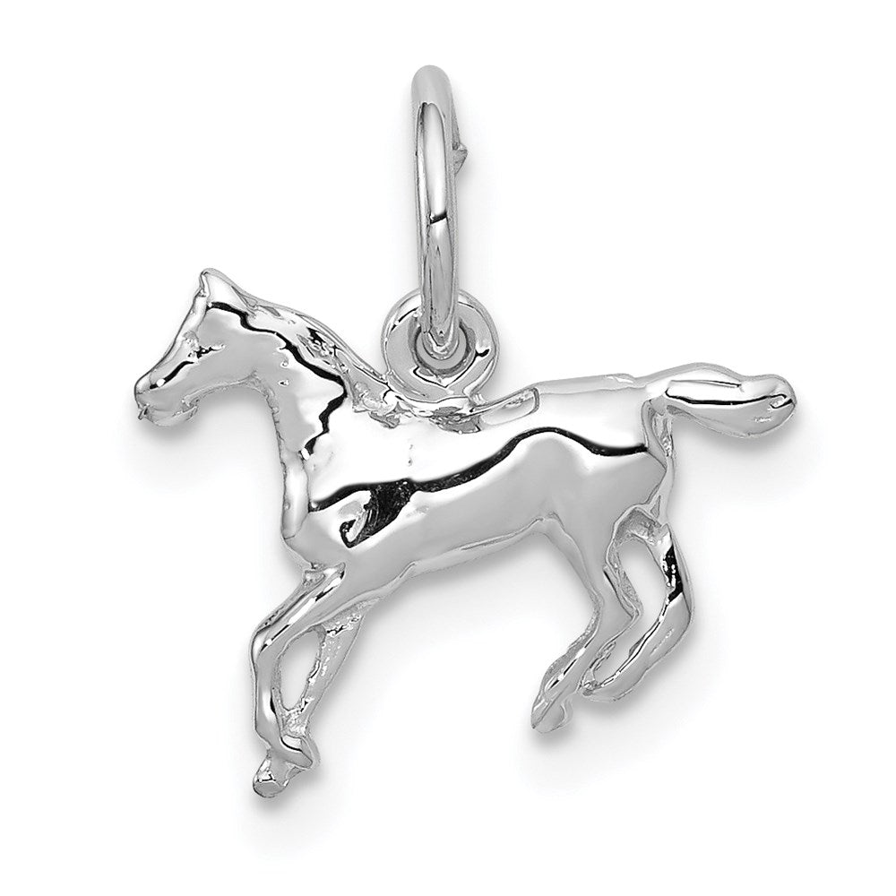 14k White Gold Cantering Horse Charm