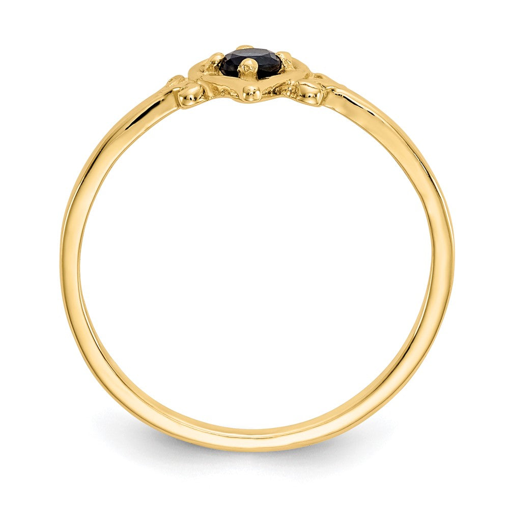 14k Round Sapphire Birthstone Heart Ring