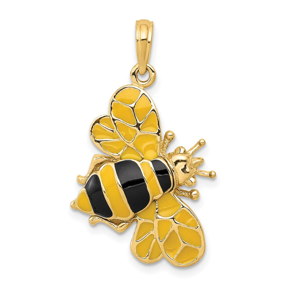 14k Enameled 3-D Bumblebee Pendant