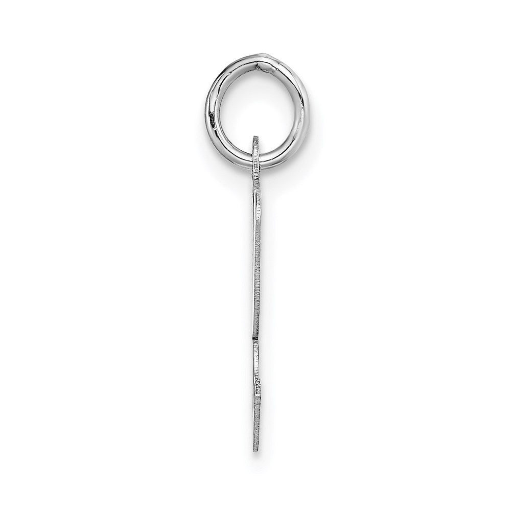 14k White Gold Medium Script Letter K Initial Charm