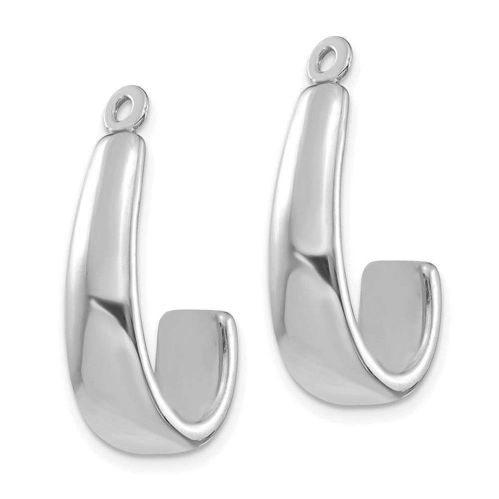14k White Gold J-Hoop Earring Jackets
