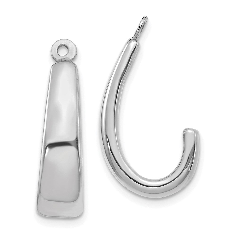 14k White Gold J-Hoop Earring Jackets